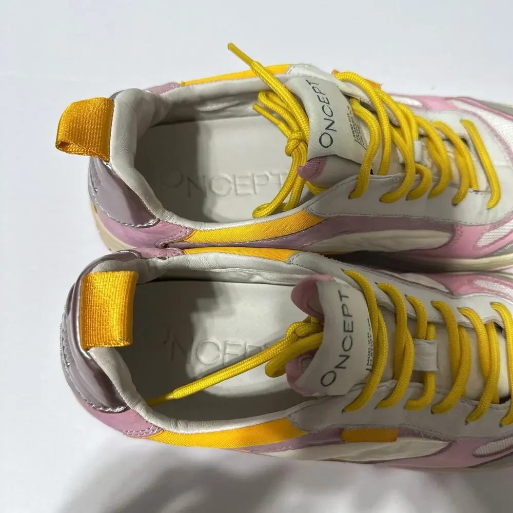 ONCEPT Porto Sneakers White Orchid Pink Leather W Size 11.5 Mod 031 Playoff S24